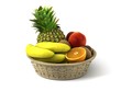 Illustration: Assortment of exotic fruits isolated on white Assortment of exotic fruits isolated on white