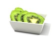 Illustration: Fresh pieces kiwi fruit isolated on white background Fresh pieces kiwi fruit isolated on white background