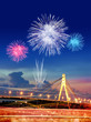 Photo: firework over city at night firework over city at night