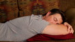 Guy sleeping on couch