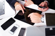 Business people group working with laptop.