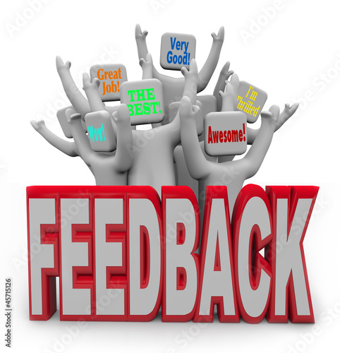 Illustration: Pleased Satisfied Customers People Giving Positive Feedback Pleased Satisfied Customers People Giving Positive Feedback