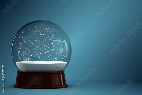Illustration: 3d render of empty snow globe 3d render of empty snow globe