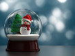 3d render of a snow globe with snowman