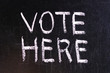 Vote written on blackboard