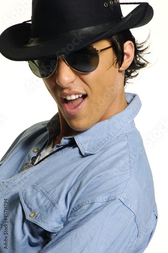 Photo: Close up handsome Cowboy Close up handsome Cowboy