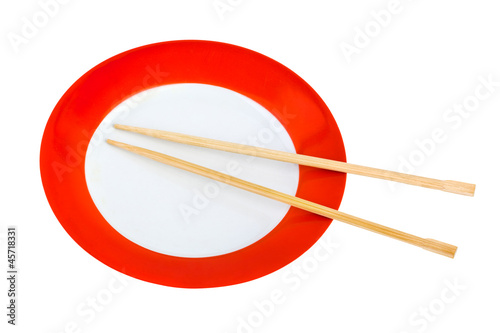 Photo: Plate and chopsticks Plate and chopsticks