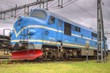 Old blue train in Värnamo (HDR)