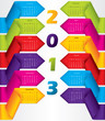 Colorful ribbon calendar design for 2013