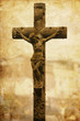 Foto: Jesus am Kreuz mit Textur im Antikstil Jesus am Kreuz mit Textur im Antikstil