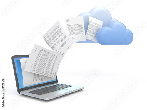 Illustration: Transferring data to a cloud. Transferring data to a cloud.