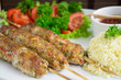 Kebab with vegetables and couscous