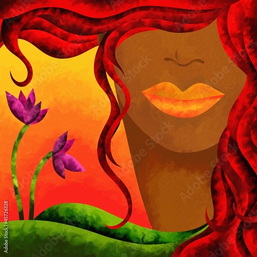 Illustration: viso astratto viso astratto