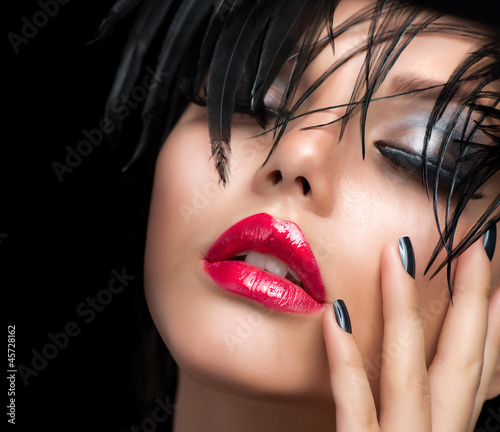 Photo: Fashion Art Girl Portrait. Vivid Makeup Fashion Art Girl Portrait. Vivid Makeup