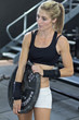 Strength training with fitness model