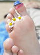 Lustige Füsse am Strand