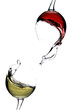 Splashing wine on a white background