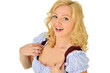 Beautiful blonde woman in german national costume.