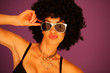 Sexy woman with black afro hairstyle