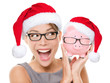 Photo: Christmas glasses eyewear sale concept Christmas glasses eyewear sale concept