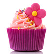 Colorful single cupcake in purple