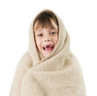 Little girl, wrapped in a blanket