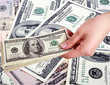 hand and dollars