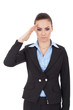 business woman saluting