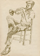 trumpeter, hand drawing, this is original sketch