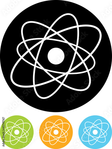 Vector: Vector icon isolated on white - Atom Vector icon isolated on white - Atom