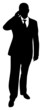 Silhouette eines telefonierenden Geschäftsmannes