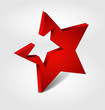 Red star 3D vector logo/logotype