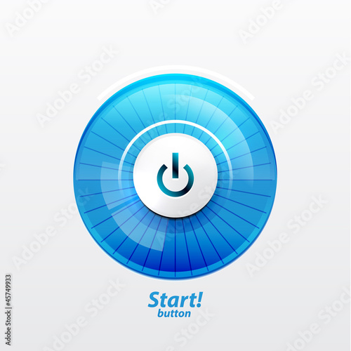 Vector: Power button with empty glass screen Power button with empty glass screen