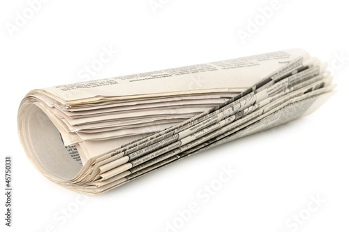 Photo: newspapers isolated on white background newspapers isolated on white background