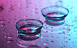 contact lenses, on pink-blue background