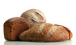 tasty rye breads with ears, isolated on white