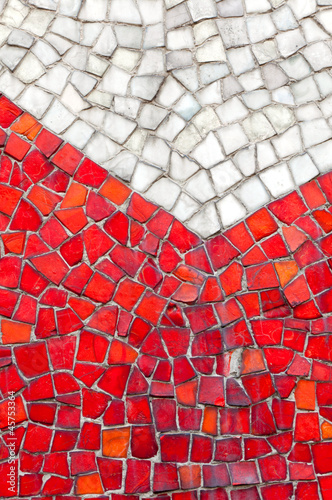 Photo: Mosaik rot weiß Mosaik rot weiß