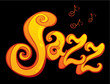 Jazz with music notes in graffiti style