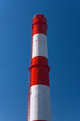Red-white factory chimney