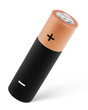 AA battery on white with clipping path