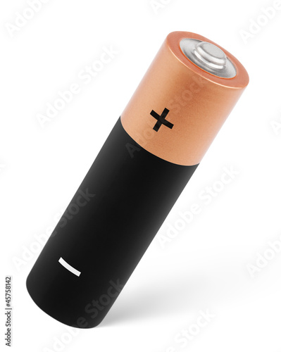 Photo: AA battery on white with clipping path AA battery on white with clipping path