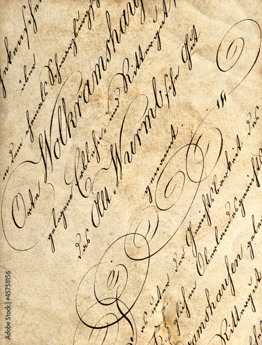 Photo: vintage calligraphy on drunge paper vintage calligraphy on drunge paper