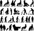 Elderly vector silhouettes