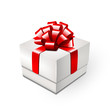 Geschenkbox mit roter Ziehschleife