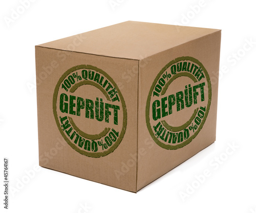 Photo: Paket mit Prüfstempel Paket mit Prüfstempel