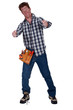Electrocuted man struggling to stay standing