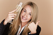 Businesswomen celebrating.