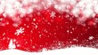 Red Christmas snowing background - snowflakes