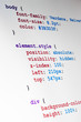 CSS source code closeup vertical view