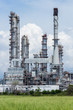 oil refinery plant against blue sky